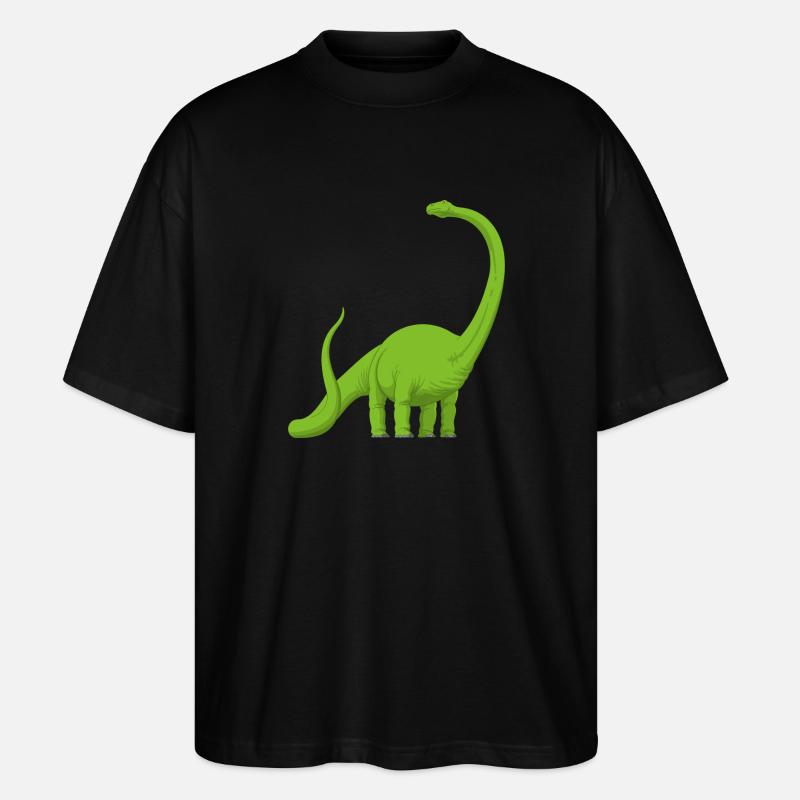 Dinosaurier: Comic Diplodocus - Stanley/Stella Oversized Unisex Bio T-Shirt Blaster 2.0 - Schwarz