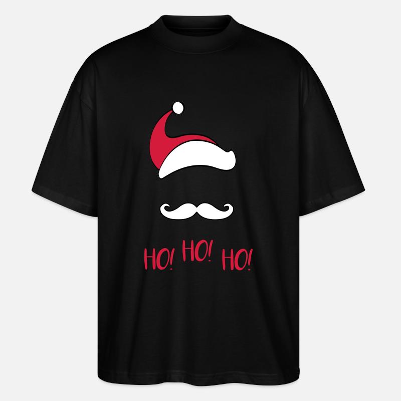 santa_mustache_red - Stanley/Stella Oversized Unisex Bio T-Shirt Blaster 2.0 - Schwarz