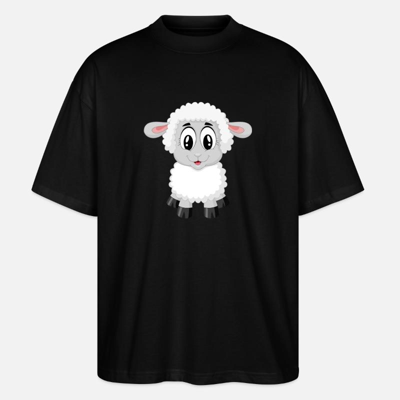 Lamm süß Kinder - Stanley/Stella Oversized Unisex Bio T-Shirt Blaster 2.0 - Schwarz