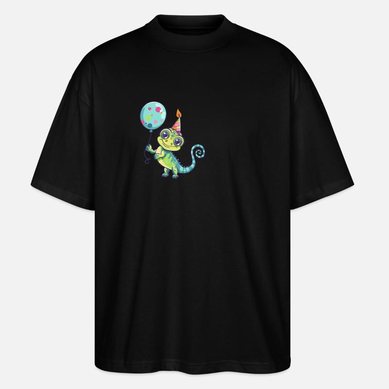 Bande dessinée d’anniversaire caméléon - T-shirt bio Blaster 2.0 coupe oversize Stanley/Stella Unisexe - noir