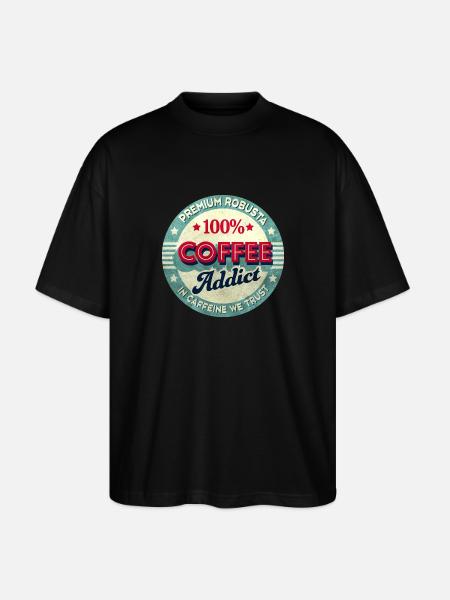 Coffee addict - Stanley/Stella Oversized Unisex Organic T-shirt Blaster 2.0 - black