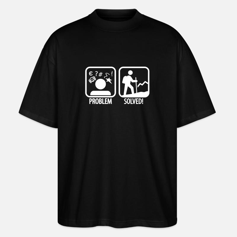 hiking: problem solved - Stanley/Stella Oversized Unisex Bio T-Shirt Blaster 2.0 - Schwarz