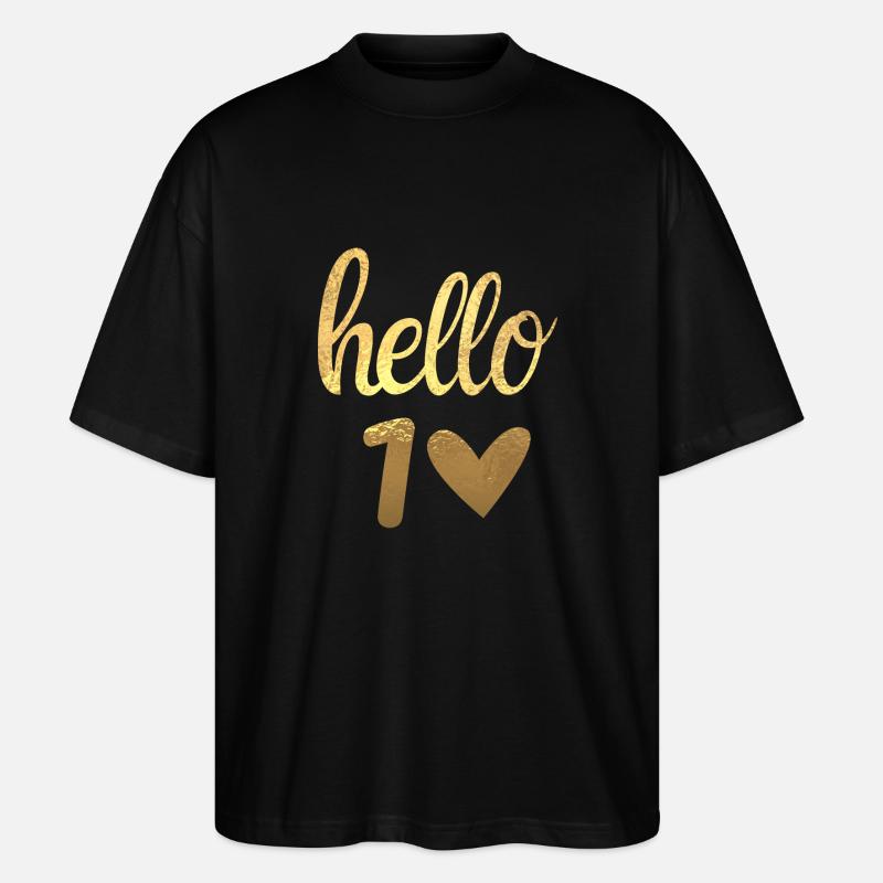 Hello 1 doré - T-shirt bio Blaster 2.0 coupe oversize Stanley/Stella Unisexe - noir