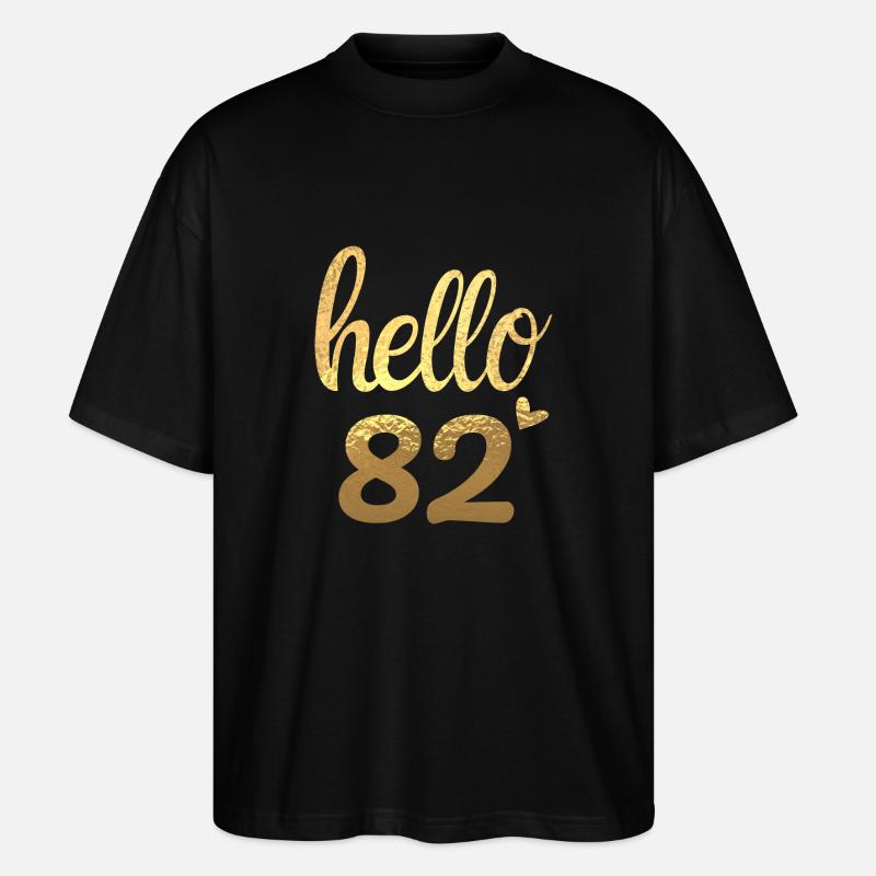 Hello 82 doré - T-shirt bio Blaster 2.0 coupe oversize Stanley/Stella Unisexe - noir