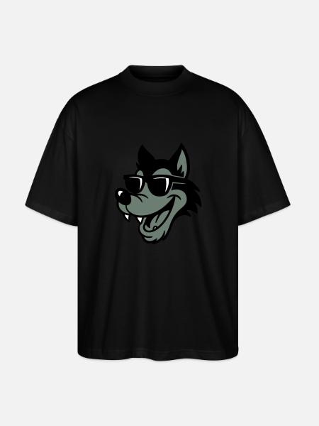 Wolf Comic - Stanley/Stella Oversized Unisex Bio T-Shirt Blaster 2.0 - Schwarz
