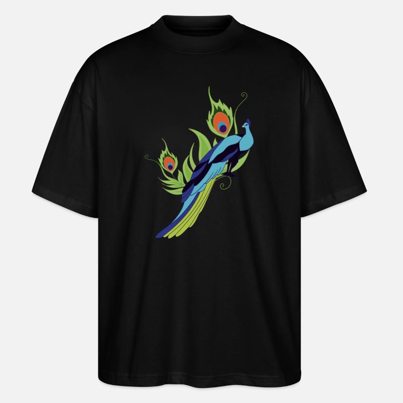Pfau - Stanley/Stella Oversized Unisex Bio T-Shirt Blaster 2.0 - Schwarz