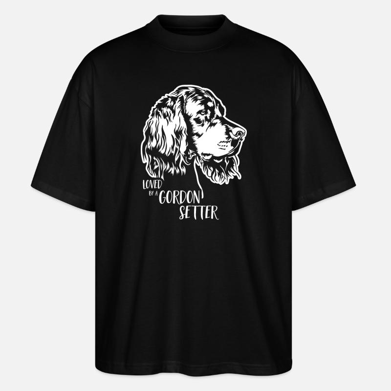 Loved by a Gordon Setter Hundespruch Hund Wilsigns - Stanley/Stella Oversized Unisex Bio T-Shirt Blaster 2.0 - Schwarz
