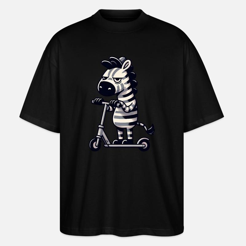 Zebra Kickroller Whimsical Funny Comic - Stanley/Stella Oversized Unisex Organic T-shirt Blaster 2.0 - black