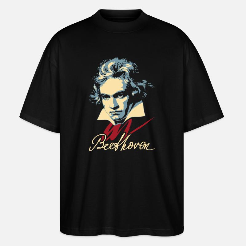 Beethoven (dunkel) - Stanley/Stella Oversized Unisex Bio T-Shirt Blaster 2.0 - Schwarz