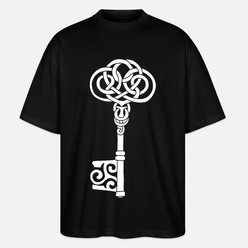 Clé celtique blanche - T-shirt bio Blaster 2.0 coupe oversize Stanley/Stella Unisexe - noir
