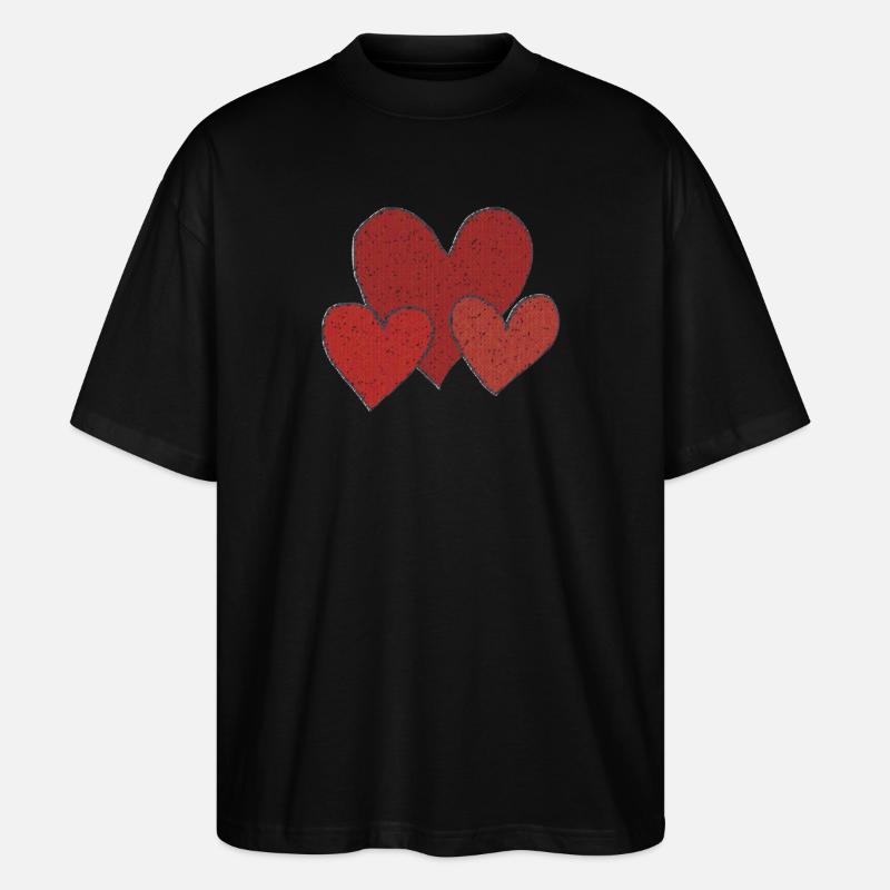 drei herzen - Stanley/Stella Oversized Unisex Bio T-Shirt Blaster 2.0 - Schwarz