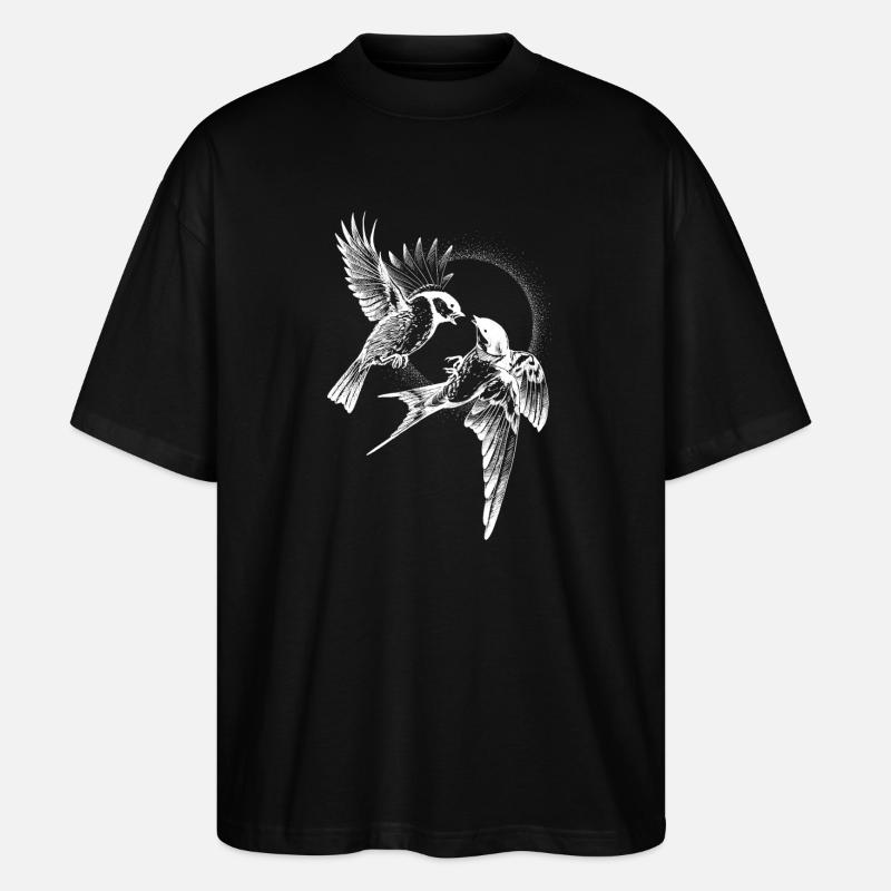 Inversion de combat d’oiseaux - T-shirt bio Blaster 2.0 coupe oversize Stanley/Stella Unisexe - noir