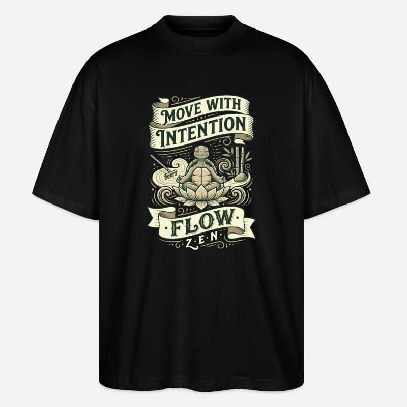 Bewegung mit Absicht: Zen Flow - Stanley/Stella Oversized Unisex Bio T-Shirt Blaster 2.0 - Schwarz