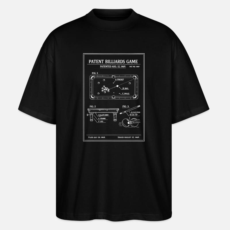 Plan du billard breveté - T-shirt bio Blaster 2.0 coupe oversize Stanley/Stella Unisexe - noir