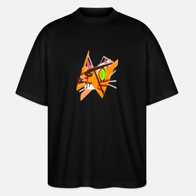 funny kitten abstract - Stanley/Stella Oversized Unisex Organic T-shirt Blaster 2.0 - black