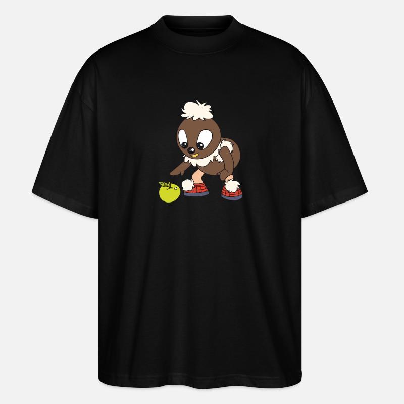 Pittiplatsch mit Apfel - Stanley/Stella Oversized Unisex Bio T-Shirt Blaster 2.0 - Schwarz