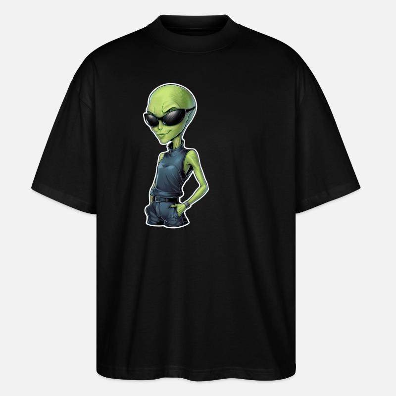 Femme extraterrestre cool - T-shirt bio Blaster 2.0 coupe oversize Stanley/Stella Unisexe - noir