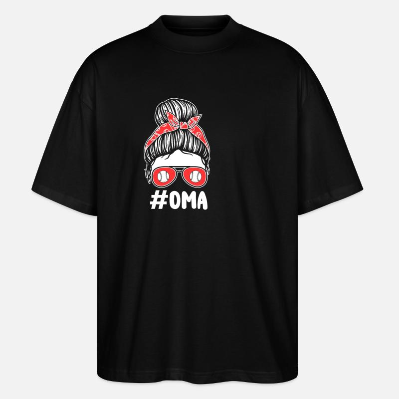 Baseballspieler Oma Großmutter Baseball - Stanley/Stella Oversized Unisex Bio T-Shirt Blaster 2.0 - Schwarz