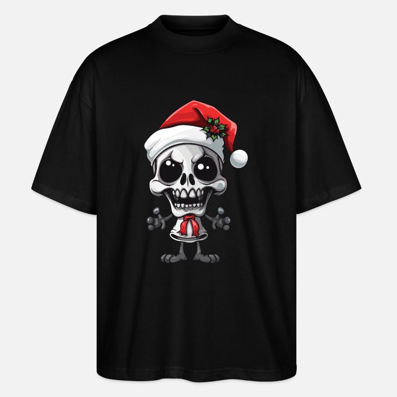 Squelette du Père Noël - T-shirt bio Blaster 2.0 coupe oversize Stanley/Stella Unisexe - noir