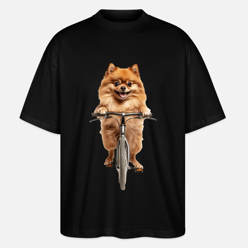Zwergspitz - Stanley/Stella Oversized Unisex Bio T-Shirt Blaster 2.0 - Schwarz
