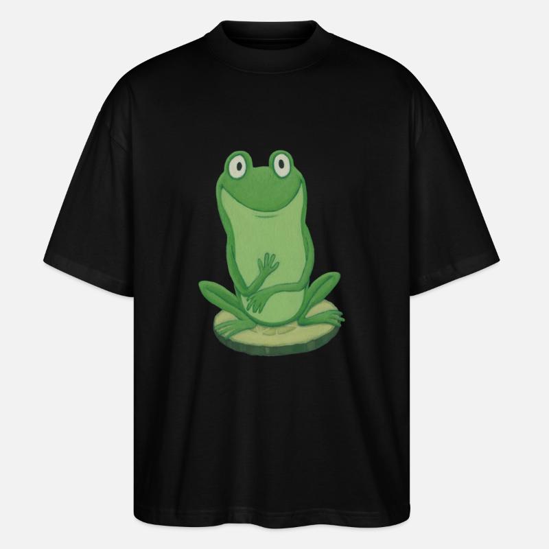 Frosch auf Gurke - Stanley/Stella Oversized Unisex Bio T-Shirt Blaster 2.0 - Schwarz