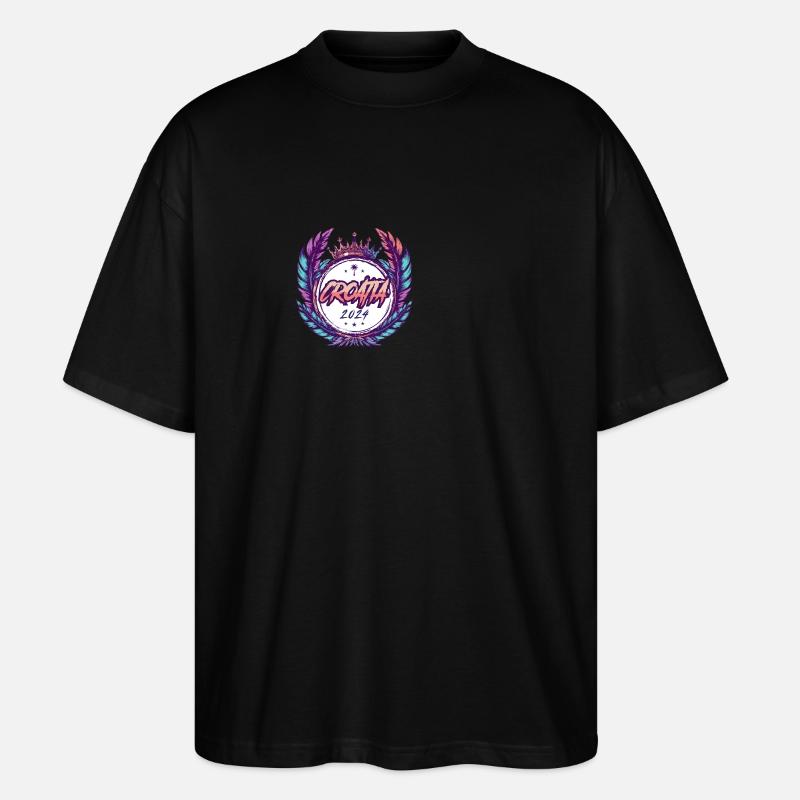 Croatia 2024 Wappen - Stanley/Stella Oversized Unisex Bio T-Shirt Blaster 2.0 - Schwarz