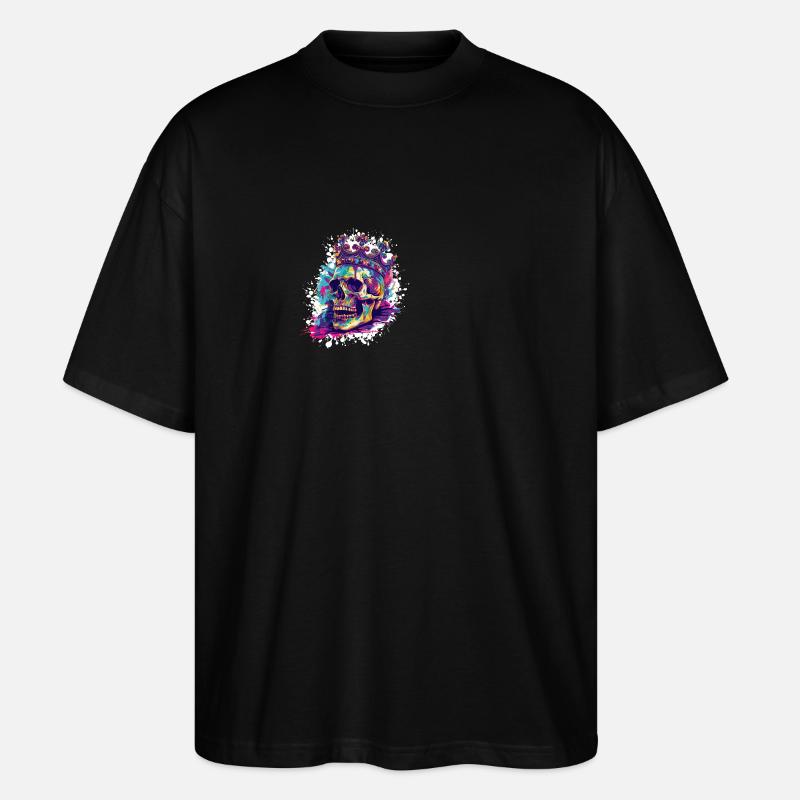 King Skeleton Crown - Stanley/Stella Oversized Unisex Organic T-shirt Blaster 2.0 - black