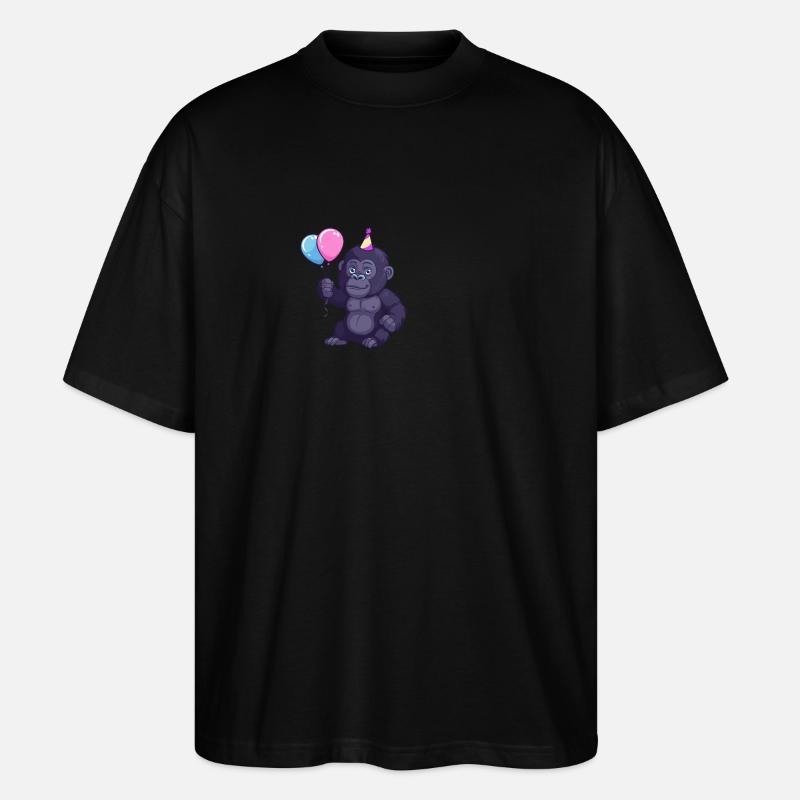 Gorilla Birthday Comic - Stanley/Stella Oversized Unisex Organic T-shirt Blaster 2.0 - black