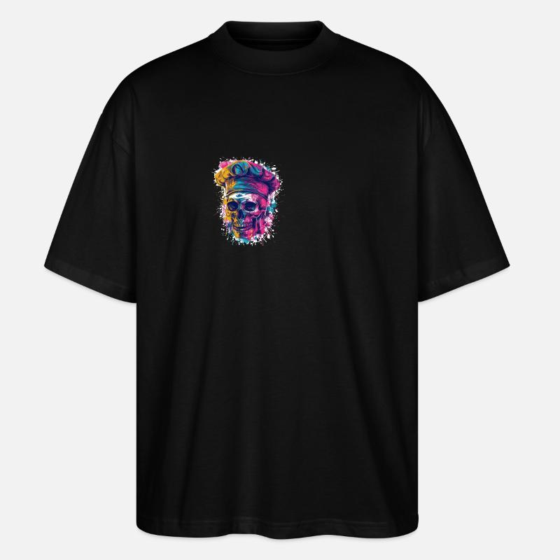 Chefkoch Koch Skull - Stanley/Stella Oversized Unisex Bio T-Shirt Blaster 2.0 - Schwarz