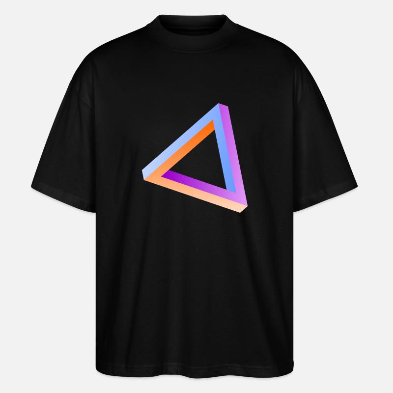 Illusion d'optique triangle impossible - T-shirt bio Blaster 2.0 coupe oversize Stanley/Stella Unisexe - noir
