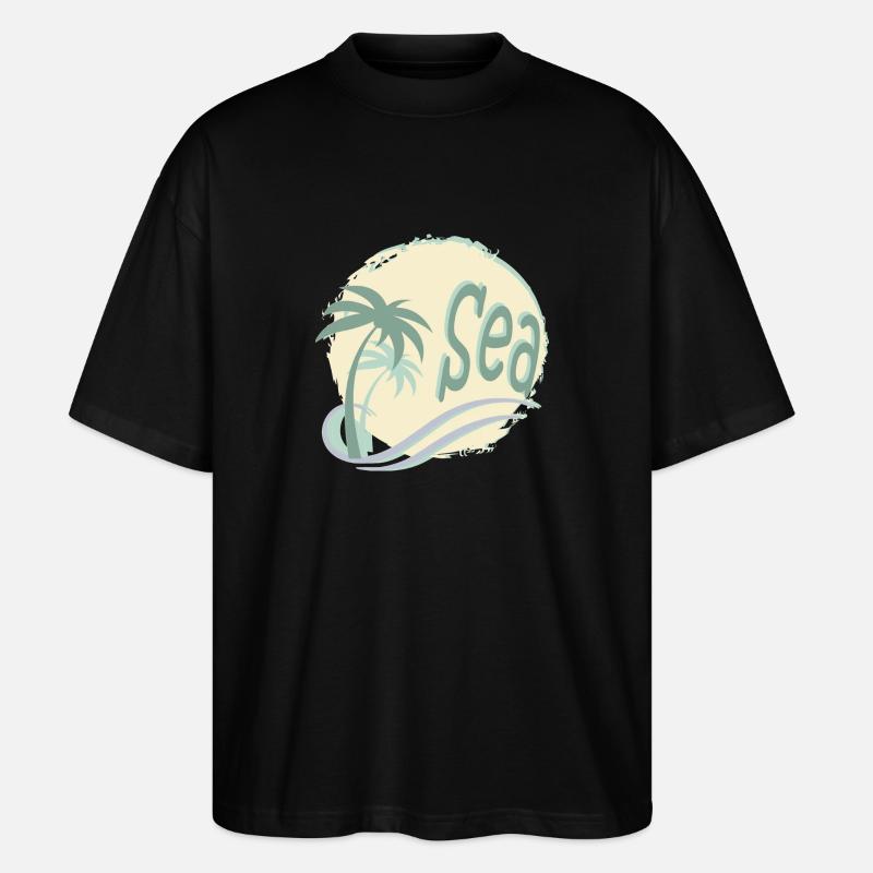 Meer & Palmen - Stanley/Stella Oversized Unisex Bio T-Shirt Blaster 2.0 - Schwarz