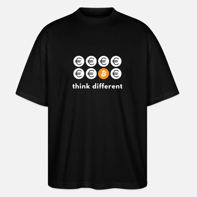 Pensez différent Bitcoin - T-shirt bio Blaster 2.0 coupe oversize Stanley/Stella Unisexe - noir