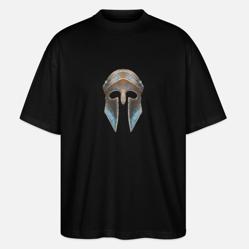 Gladiatorenhelm Low-Polygon-Effekt - Stanley/Stella Oversized Unisex Bio T-Shirt Blaster 2.0 - Schwarz