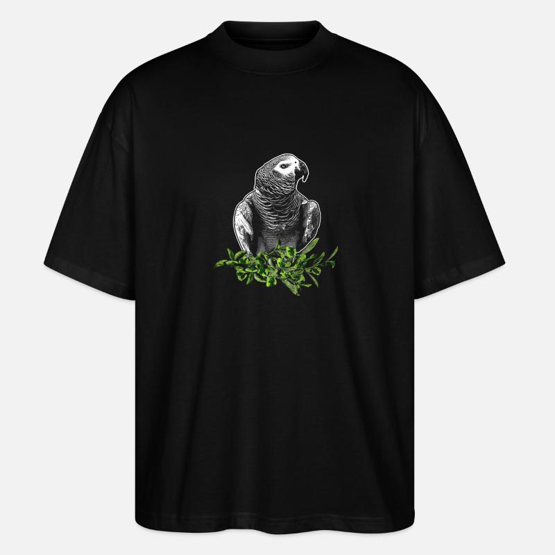 Graupapagei - Stanley/Stella Oversized Unisex Bio T-Shirt Blaster 2.0 - Schwarz