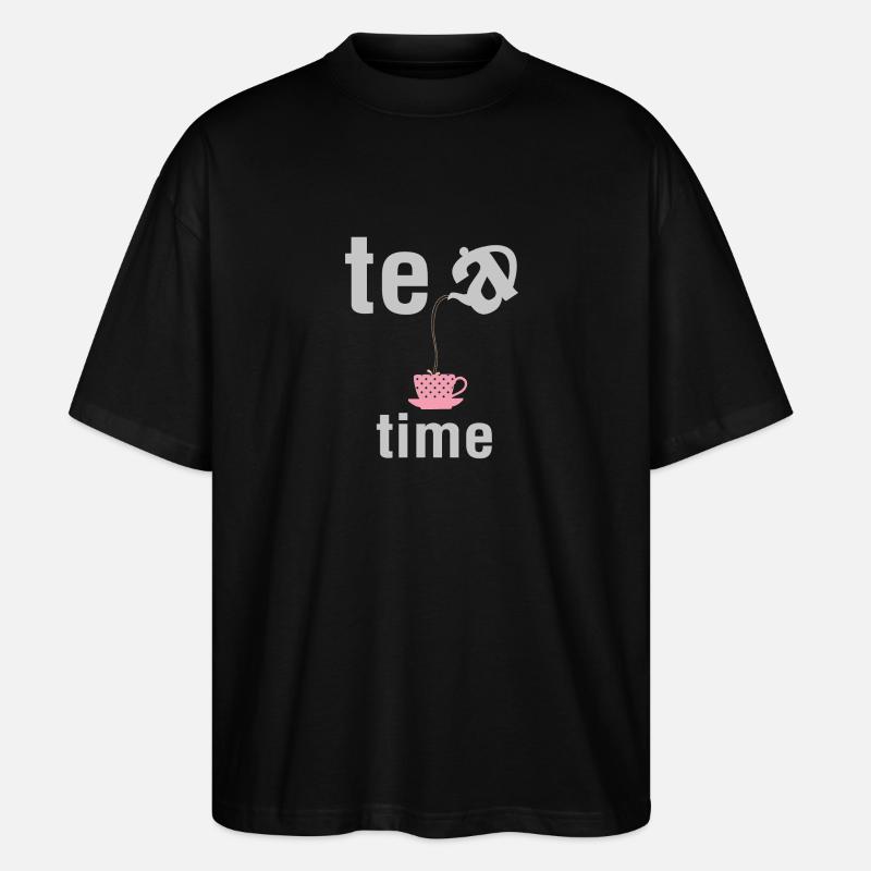 tea time - Stanley/Stella Oversized Unisex Bio T-Shirt Blaster 2.0 - Schwarz