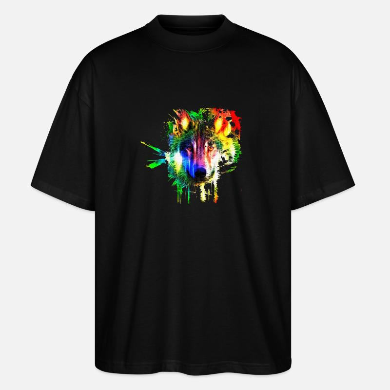 Wolf Splash Modern - Stanley/Stella Oversized Unisex Bio T-Shirt Blaster 2.0 - Schwarz