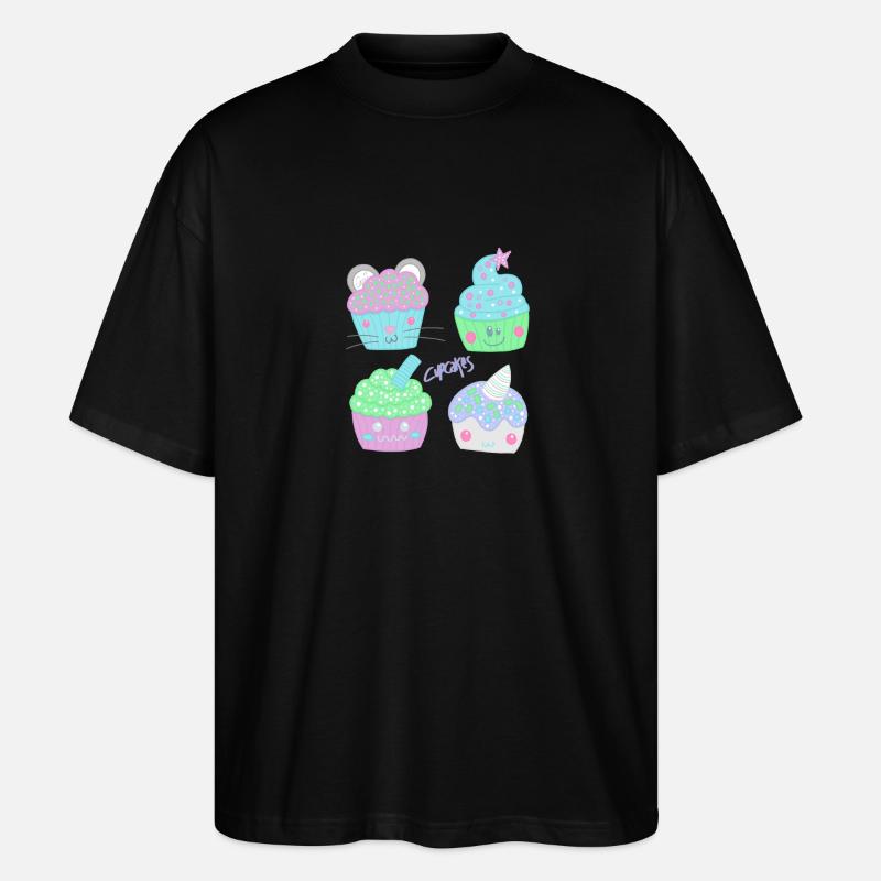 Cupcakes mignons - T-shirt bio Blaster 2.0 coupe oversize Stanley/Stella Unisexe - noir
