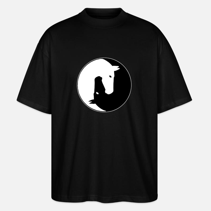 Yin yang Pferd - Stanley/Stella Oversized Unisex Bio T-Shirt Blaster 2.0 - Schwarz