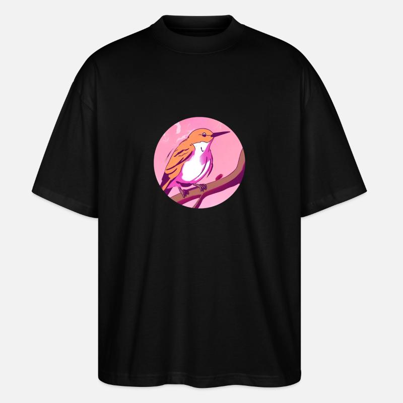 Frühlingserwachen Vogel - Stanley/Stella Oversized Unisex Bio T-Shirt Blaster 2.0 - Schwarz