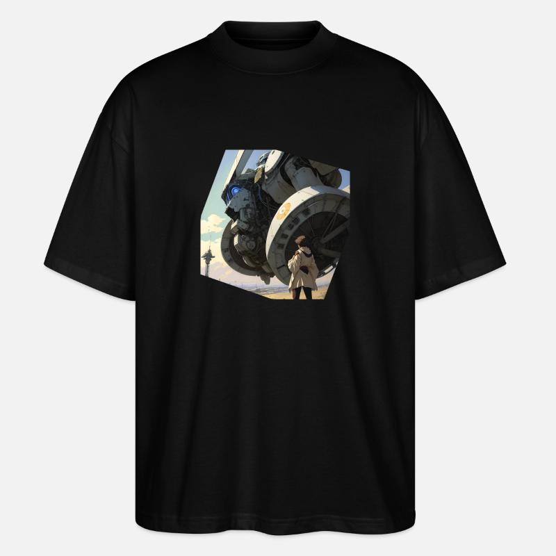 Manga Riesiger Roboter - Stanley/Stella Oversized Unisex Bio T-Shirt Blaster 2.0 - Schwarz