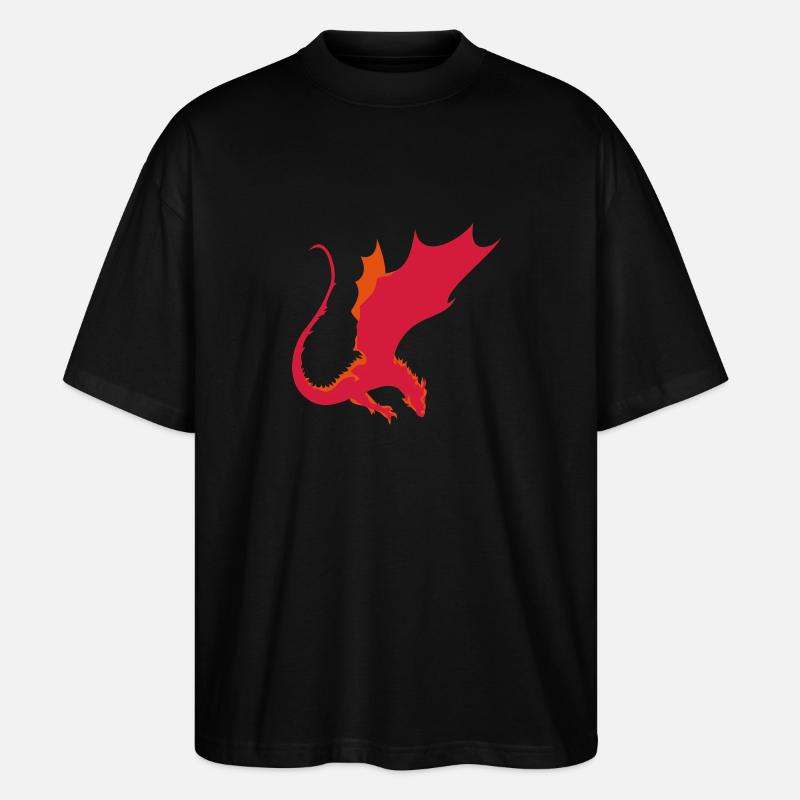Drache / Drachen - Stanley/Stella Oversized Unisex Bio T-Shirt Blaster 2.0 - Schwarz