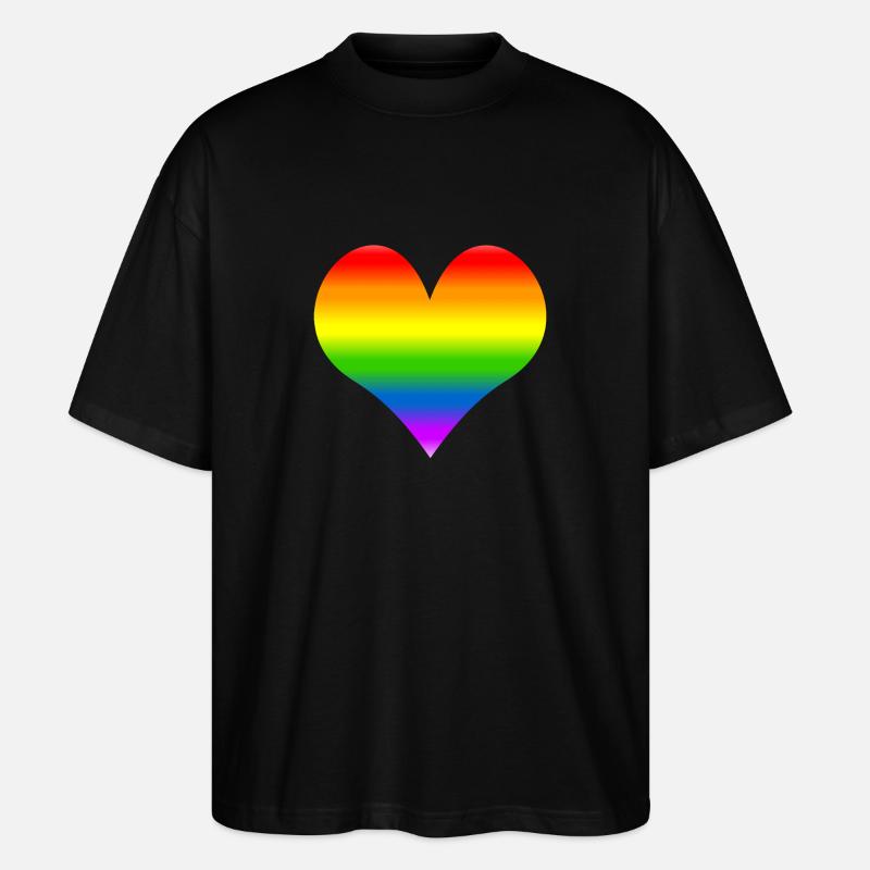 Regenbogenherz - Stanley/Stella Oversized Unisex Bio T-Shirt Blaster 2.0 - Schwarz