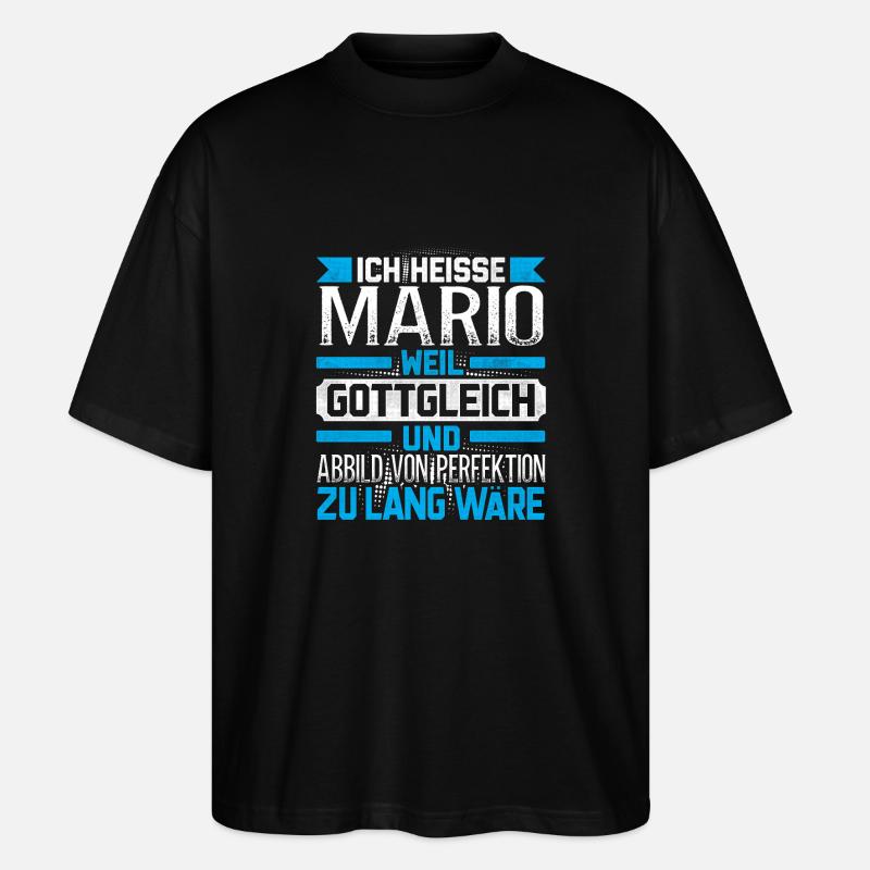 MARIO - Gottgleich - Stanley/Stella Oversized Unisex Bio T-Shirt Blaster 2.0 - Schwarz