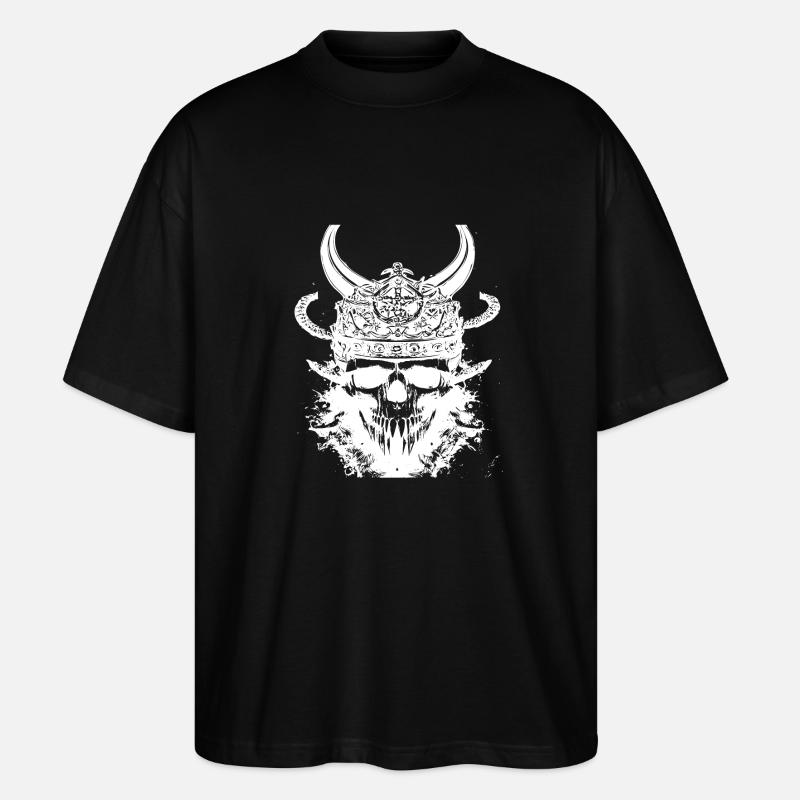 Wikinger Schädel - Stanley/Stella Oversized Unisex Bio T-Shirt Blaster 2.0 - Schwarz