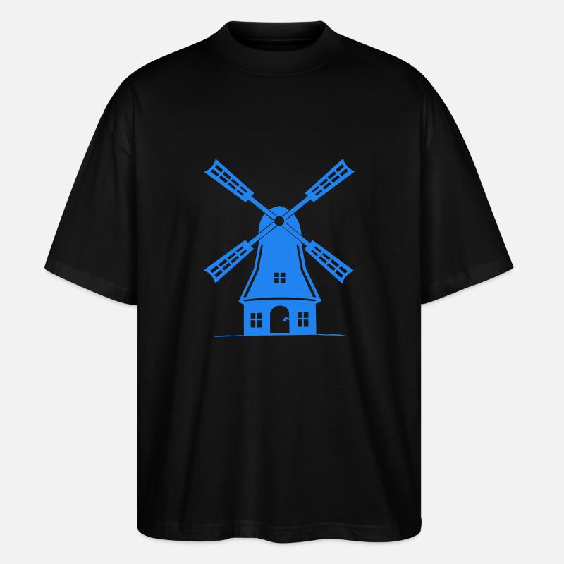 windmühle mühle - Stanley/Stella Oversized Unisex Bio T-Shirt Blaster 2.0 - Schwarz
