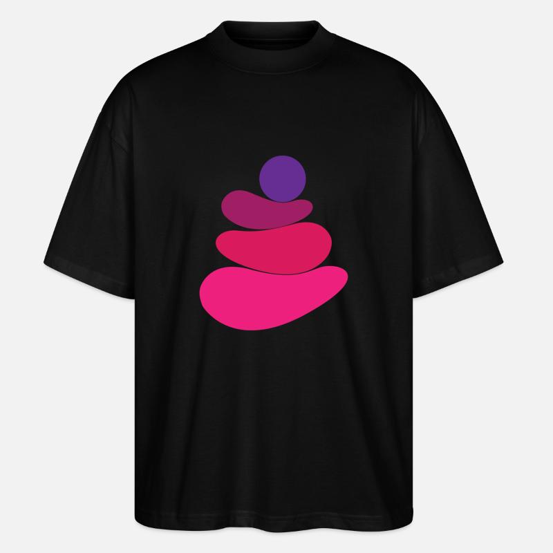 Rosafarbenes Stein-/Felsen-Logo - Stanley/Stella Oversized Unisex Bio T-Shirt Blaster 2.0 - Schwarz