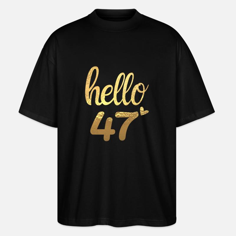 Hallo 47 gold - Stanley/Stella Oversized Unisex Bio T-Shirt Blaster 2.0 - Schwarz