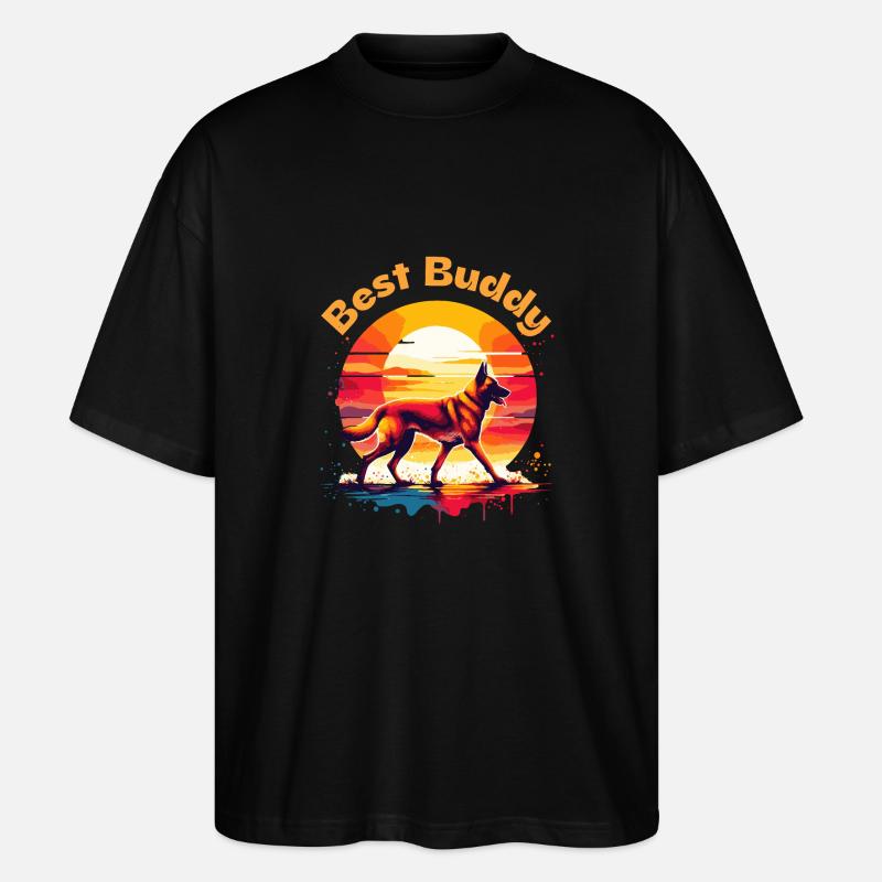 Best Buddy Malinois - Stanley/Stella Oversized Unisex Bio T-Shirt Blaster 2.0 - Schwarz