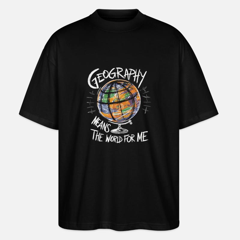 La géographie est mon monde - T-shirt bio Blaster 2.0 coupe oversize Stanley/Stella Unisexe - noir