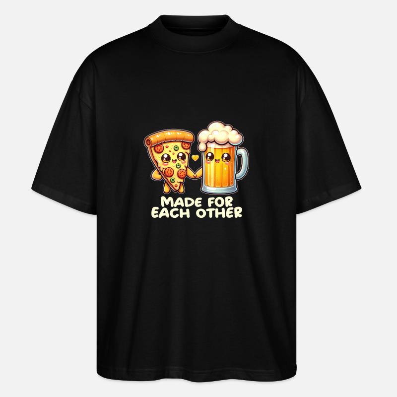 Pizza und Bier - Stanley/Stella Oversized Unisex Bio T-Shirt Blaster 2.0 - Schwarz